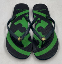 Load image into Gallery viewer, Authentic Tory Burch Womens Black Slip-On Flip-Flop Sandals Size 6/7 Worn