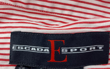 Load image into Gallery viewer, Authentic Escada Sport Womens Red White Striped Cotton Button-Up Shirt Size M