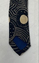 Load image into Gallery viewer, Perry Ellis Mens Black Gold-Tone Printed Silk Adjustable Designer Tie