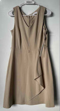 Load image into Gallery viewer, Calvin Klein Womens Khaki Sleeveless V-Neck Back-Zip A-Line Dress Size 8 W/ Tag