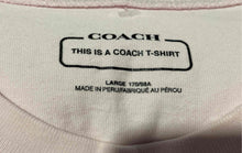Load image into Gallery viewer, Coach Womens Pink Graphic Logo Short Sleeve Pullover T-Shirt Size Large