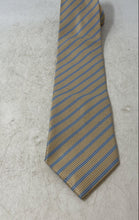 Load image into Gallery viewer, Venetto Collection Mens Light Blue Beige Striped Keeper Loop Pointed Tie