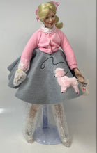 Load image into Gallery viewer, Pink Sweater Gray Felt Poodle Skirt Blonde Hair Peggy Sue Fashion Doll