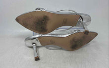 Load image into Gallery viewer, Steve Madden Womens Silver Pointed Toe Kitten Strappy Sandals Size 9.5M