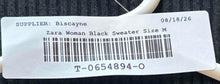 Load image into Gallery viewer, Zara Womens Black Ribbed Long Sleeve V-Neck Cropped Cardigan Sweater Size M