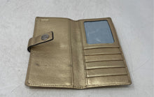 Load image into Gallery viewer, Coach Womens Metallic Gold Card Holder Slim Compact Bifold Wallet