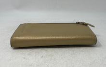 Load image into Gallery viewer, Tannino Womens Gold Brown Leather Back Pocket Card Holders Tri-Fold Wallet