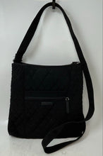 Load image into Gallery viewer, Vera Bradley Womens Black Quilted Zipper Adjustable Strap Crossbody Purse