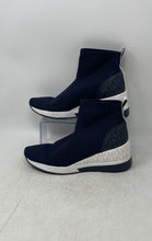 Load image into Gallery viewer, Michael Kors Womens Skyler Blue Round Toe Wedge Heel Sock Sneaker Shoes Size 8 M