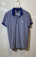 Load image into Gallery viewer, Hugo Boss Mens Blue Heather Cotton Short Sleeve Slim Fit Golf Polo Shirt Size XL