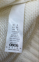 Load image into Gallery viewer, Asos Design Womens Off White Smiley Face Long Sleeve Pullover Sweater Size 0