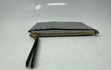 Load image into Gallery viewer, Authentic Tory Burch Womens Gray Diamond-Quilted Card Wallet Worn Damaged