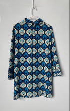 Load image into Gallery viewer, Zara Womens Blue Multicolor Floral Long Sleeve Back-Zip Shift Dress Size S