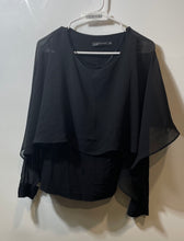 Load image into Gallery viewer, Zara Womens Black Long Sleeve Boat Neck Pullover Blouse Top Size Medium
