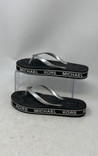 Load image into Gallery viewer, Michael Kors Womens Black Logo Slip-On Platform Flip Flop Sandals Size 8M