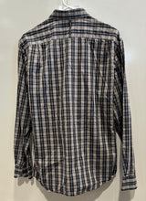 Load image into Gallery viewer, Banana Republic Mens Black White Plaid Long Sleeve Dress Shirt Size M 15-15.5