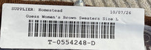 Load image into Gallery viewer, Guess Womens Brown Knitted Cowl Neck Stretch Pullover Sweater Size Large