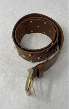 Load image into Gallery viewer, Michael Kors Womens Brown Leather Studded Roller Buckle Adjustable Fashion Belt