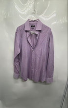 Load image into Gallery viewer, Hugo Boss Mens Purple Blue Plaid Regular Fit Collared Dress Shirt Size 16 1/2