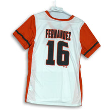 Load image into Gallery viewer, Womens Orange White MLB Miami Marlins Jose Fernandez #16 Jersey T-Shirt Size XL