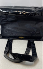Load image into Gallery viewer, Tendre Poison Womens Black Patent Leather Trim Double Handle Tote Purse