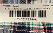 Load image into Gallery viewer, J.Crew Mens Blue Plaid Long Sleeve Collared Regular Fit Button-Up Shirt Size L