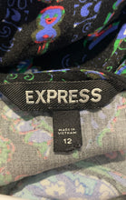 Load image into Gallery viewer, Express Womens Multicolor Long Sleeve Back Zipper Fit & Flare Dress Size 12