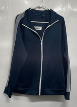 Load image into Gallery viewer, Perry Ellis Mens Dark Blue White Striped Long Sleeve Full-Zip Track Jacket Sz L