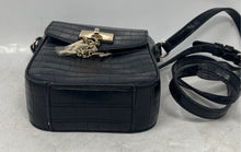 Load image into Gallery viewer, DKNY Womens Black Animal Print Leather Mini Shoulder Crossbody Handbag