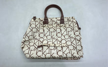 Load image into Gallery viewer, Calvin Klein Womens Beige Brown Monogram Print Top Handle Travel Tote Bag
