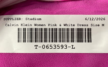 Load image into Gallery viewer, Calvin Klein Womens Pink & White Tie-Dye Collared Wrap Dress Size Medium