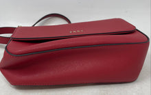 Load image into Gallery viewer, DKNY Womens Red Saffiano Leather Chain Strap Magnetic Flap Crossbody Purse