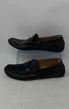 Load image into Gallery viewer, Hugo Boss Mens Black Leather Moc Toe Slip-On Driving Loafer Shoes Size 8