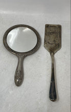 Load image into Gallery viewer, Assorted 2-Piece Silver-Tone Hand-Held Vanity Mirror & Cake Server Items
