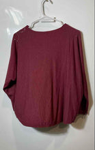 Load image into Gallery viewer, Liv Milano Womens Burgundy Crew Neck Long Sleeve Pullover Sweater Size Large