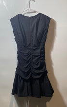 Load image into Gallery viewer, DKNY Womens Black Ruched Sleeveless V-Neck Back Zip A-Line Dress No Size