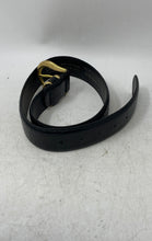 Load image into Gallery viewer, Jacqueline Ferrar Mens Black Split Leather Adjustable Buckle Dress Belt Size M