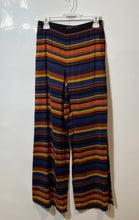 Load image into Gallery viewer, Zara Basic Womens Multicolor Striped Side Zipper Wide-Leg Trouser Pants Size XS