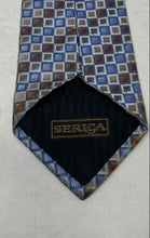 Load image into Gallery viewer, Serica Mens Multicolor Gridded Geometric Print Silk Adjustable Pointed Tie