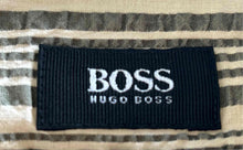 Load image into Gallery viewer, Boss Hugo Boss Mens Green Cream Striped Printed Button-Up Shirt Size Large