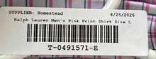 Load image into Gallery viewer, Lauren Ralph Lauren Mens Pink Printed Long Sleeve Slim Fit Dress Shirt Size L