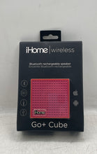 Load image into Gallery viewer, iHome Go+Plus Cube Pink Wireless Bluetooth Rechargeable Speaker With Box