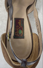 Load image into Gallery viewer, Paul Saller Womens Brown Open Toe Slip-On Pump Heels Size 39.5