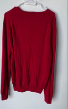 Load image into Gallery viewer, Express Mens Red Long Sleeve V-Neck Knitted Pullover Sweater Size XL