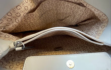 Load image into Gallery viewer, Guess Womens Beige & White Monogram Double Handle Shoulder Bag With Coin Wallet