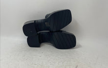 Load image into Gallery viewer, MKS Womens Black Open Toe Slip-On Block Slide Sandals Size 5