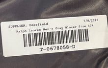 Load image into Gallery viewer, Lauren Ralph Lauren Mens Gray Wool Notch Lapel Two-Button Blazer Size 42R