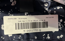 Load image into Gallery viewer, H&M Mens Blue Floral Short Sleeve Collared Slim Fit Button-Up Shirt Size Large
