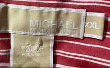 Load image into Gallery viewer, Michael Kors Mens Red Striped Print Cotton Long Sleeve Button-Up Shirt Size XXL