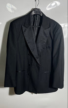 Load image into Gallery viewer, Tessori Milan Italy Mens Black Long Sleeve Double-Breasted Blazer Size 50R